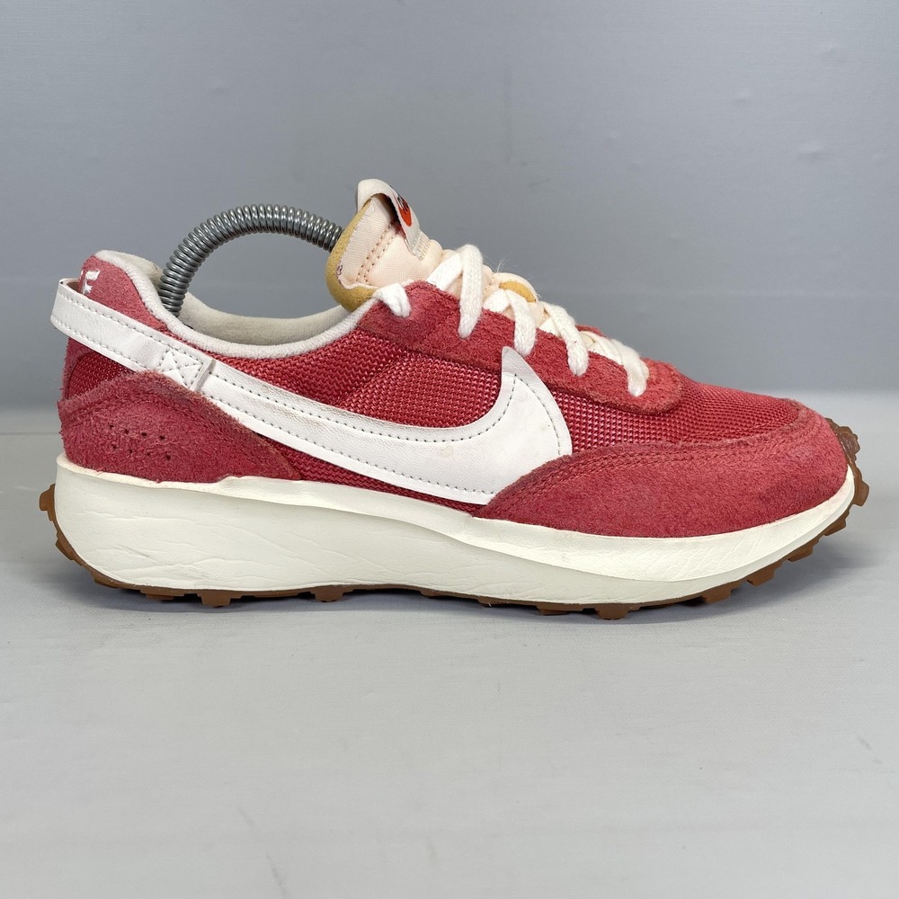 Nike Waffle Debut Shoes Womens Size 6 Red Mesh Suede Casual Running Sneakers
